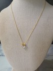 Gold Tone 925 Sterling Silver Cz Pendant Adjustable Necklace Vintage 