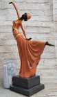 Signed Art Deco Chiparus Belly Dancer Bronze Marble Sculpture Statue Figurine