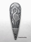  5028 Antiqued Sterling Silver Plated Teardrop Crane Component - 1 Pc