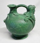 Very Rare Antique F   A Gerbing Bohemia Stoneware Terracotta Pottery Pitcher Vgc