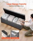 Vevor Storage Ottoman Bench Button-tufted End Of Bed Bench With Metal Frame Grey