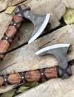 Custom Handmade Carbon Steel Blade Pair Of Ragnar Viking Axe Hunting Axe Us