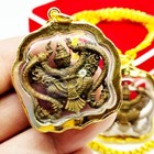 Garuda Naga Gold Micron Plated Pendant Talisman Thai Buddha Amulet