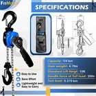 1 4ton Chain Hoist  2-pack  550lbs Capacity 10ft Lift Small Come Along Alloy Ste