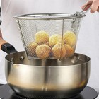 Chip Frying Strainer Basket Stainless Steel Deep Fry Basket Kitchen Round Fryer 