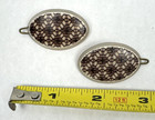 Vintage Art Deco Celluloid Hair Clip Barrettes Pair France 1920s 1930s Oval 1 5 