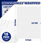 15 Pack Plastic Drop Cloths For Painting 9x12 Feet  Extra Thick Clear Plastic Pa