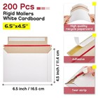 Affrolling 200 Pcs Rigid Photo Mailers With 6 5 X 4 5 Inch  White 