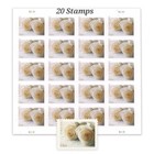 4 Sheets 80 Forever Stamps White Rose Wedding