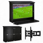  32-55  Wood Outdoor Tv Enclosure Weatherproof Wall-mounted For Patio Pergola
