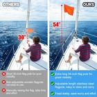 Orange Boat Flag With 53  Adjustable Pole - 12    X 18    Water Ski Flag
