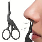 1 Pc Stainless Steel Round-tip Nose Hair Scissors     Safe For Facial Grooming