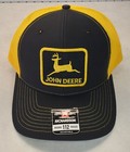 John Deere Patch On  Richardson 112 Trucker Hat Snapback Black gold