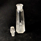 Bohemian Art Deco Perfume Bottle W Stopper  Etched Crystal  5   Czech Republic