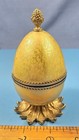 Vintage Evans Egg Shaped Table Lighter Gold Tone Enamel Untested