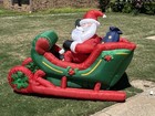 Gemmy Airblown Inflatable Santa With Sleigh Christmas 6ft Long Vintage 2007 Euc