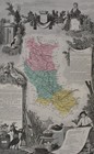 Victor Levasseur  Antique Map  The Loire  Original Engraving  1869