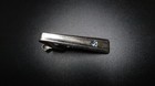 Vintage Silver Blue Stone Accent Tie Clip Bar  Bb6