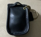 Coach Mini Station Bag Charm key Chain Fob Coin Purse Leather Turn Lock Black