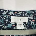J jill Floral Print Long Sleeve Tunic Top Dress Womens Xl Blue Green Casual