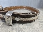 Bling Rhinestone Crystal Western Cowgirl Belt Real Leather Youth Sz Small D5212