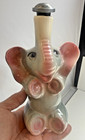 1940   s Ceramic Elephant Laundry Water Sprinkler Pink Grey Gray Vintage
