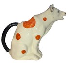 Cow Creamer Czech Orange Spotted Cow Vintage Circa 1930
