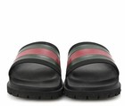 Men s Slide Sandals Black Green Red Striped Rubber Slip On Us Size 9 5
