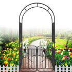 85  H Metal Garden Arbor With Gate  Garden Arch