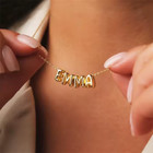 Custom Bubble Letters Name Necklace Jewelry Birthday Wedding Anniversary Gift