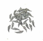 20 Angel Wing Charms Antique Silver Pewter Two Side Small Feather Pendant 16x5mm
