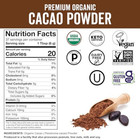 Organic Unsweetened Cacao Powder With Rich Dark Chocolate Flavor