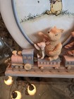 Rare Vintage Disney Charpente Classic Pooh   Friends On Train Oval Picture Frame