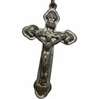Antique Black Tube Bead Rosary Art Nouveau Center Crucifix Catholic Prayer Beads