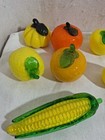 Vintage Murano Style Art Glass Hand-blown Fruit And Vegetables Lot