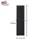 12 In X 55 In Open Louvered Polypropylene Shutters Pair In Black Free Shipping