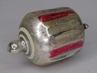 Vintage Antique Blown Glass Fluted Barrell Teardrop Christmas Ornament Germany