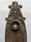 Antique Victorian Cast Iron Door Knob Plate Ornate Skeleton Key