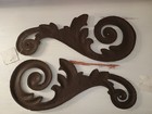Nwt  Cast Iron Scrolls Finials Set Of 2 For Furniture Walls Doors Antique Finish