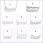 Personalized Sterling Silver Gold Any Name Plate Script Chain Necklace 8 Styles