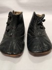 Antique Victorian Baby Child   s Leather Button Up Boot Shoes