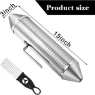 Soujoy 15    Stainless Steel Guiro - 2 Scrapers  Latin Percussion Instrument For B