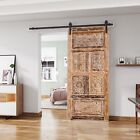 Vintage Wood Carved Door Limewash Rustic Farmhouse Sliding Barn Door 80x36 Sale