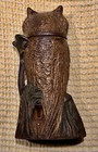 Antique Owl Turns Head Cast Iron Mechanical Bank Original J  E  Stevens Pat 1880