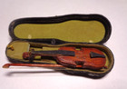 Miniature Violin   Bow W  Case   Custom Fitted Display Box  By Dorothea Kaucher