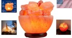 Elegant Himalayan Salt Lamp Bowl - Natural Crystals  Amber Glow   Touch Control