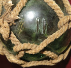Antique 3  Japanese Rope-wrapped Blue Hand-blown Glass Ii Mark Fishing Net Float