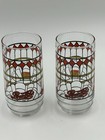 Vintage Gold Star Chili Pepsi Cola Glasses Tiffany Style 16 Oz Set Of 2