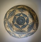 Vintage Hand Woven Coiled Basket Star Center Animal Motif 14   