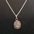 Vtg Taxco Mexico Artisan 925 Sterling Silver Abalone Doublet Oval Necklace 